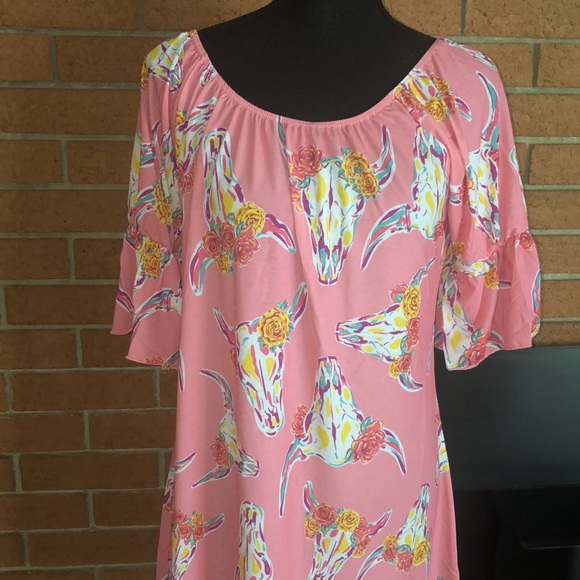 💕SIMPLY SOUTHERN💕WILD COW SKULL TASSEL DRESS💕 - Picture 4 of 10